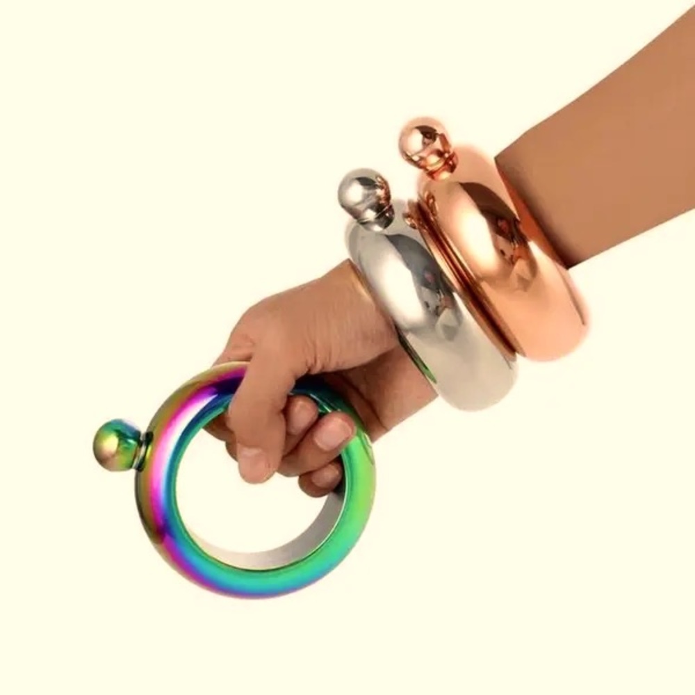 Rainbow bangle bracelet flask